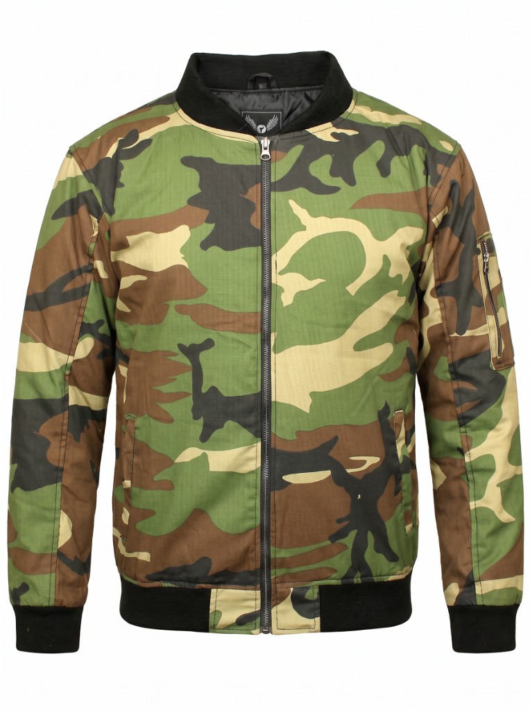 Tactical Woodland Camouflage Bomber Jacket