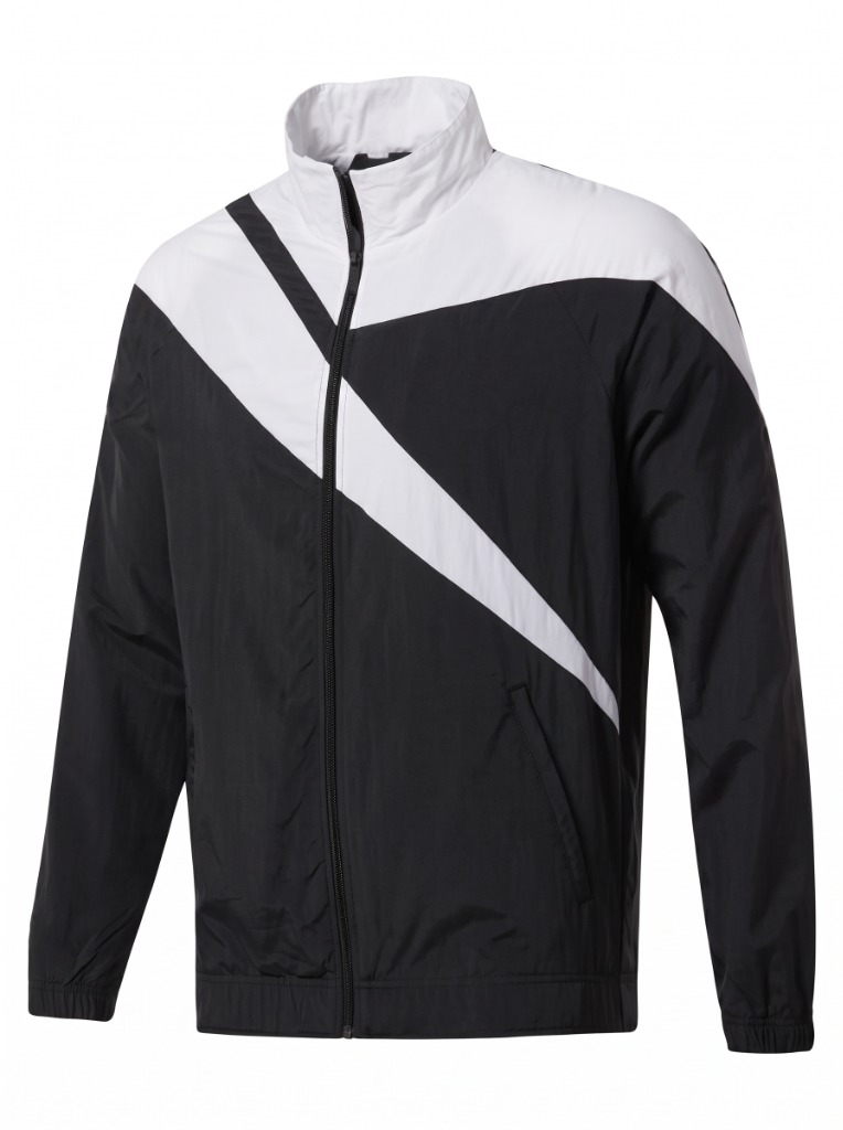 Geometric Monochromatic Windbreaker Jacket