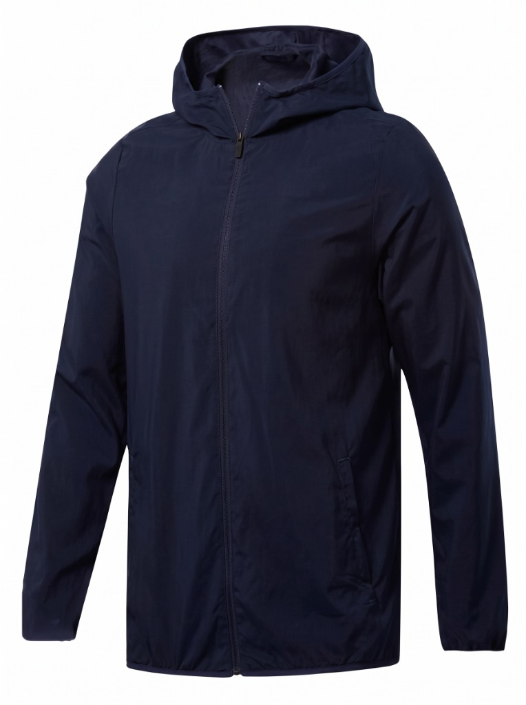 Midnight Navy Lightweight Hooded Windbreaker