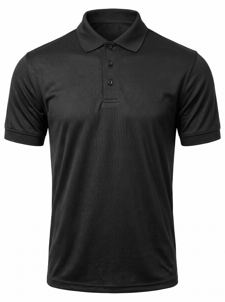 Solid Pitch Black Tactical Pique Polo