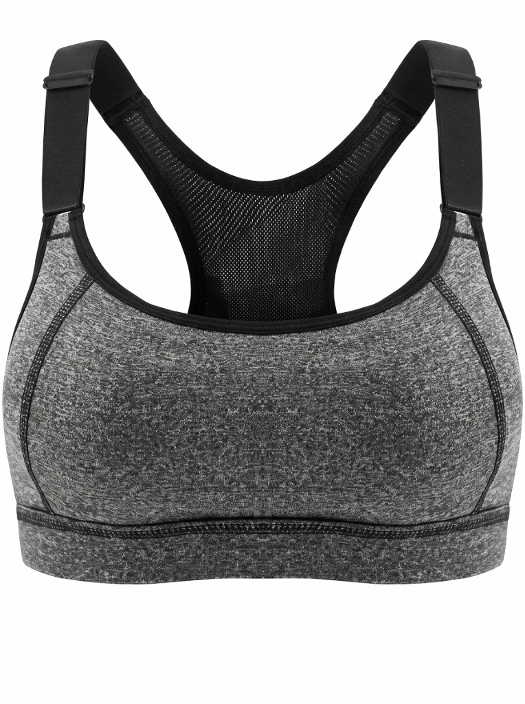Seamless High-Support Ribbed Athletic Gym Bra
